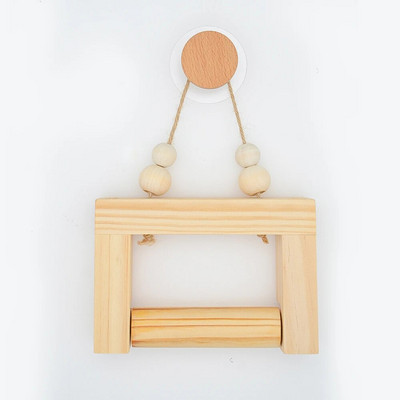 Držiak na toaletné utierky z dreva, nástenný trojuholníkový držiak na toaletné utierky