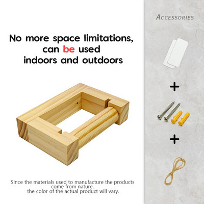 Držiak na toaletné utierky z dreva, nástenný trojuholníkový držiak na toaletné utierky