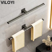 VILOYI isekleepuv vannitoarätikuriide, alumiiniumist must ühekordne köögirätikuriiul veekindel seinale kinnitatav hoiulatt