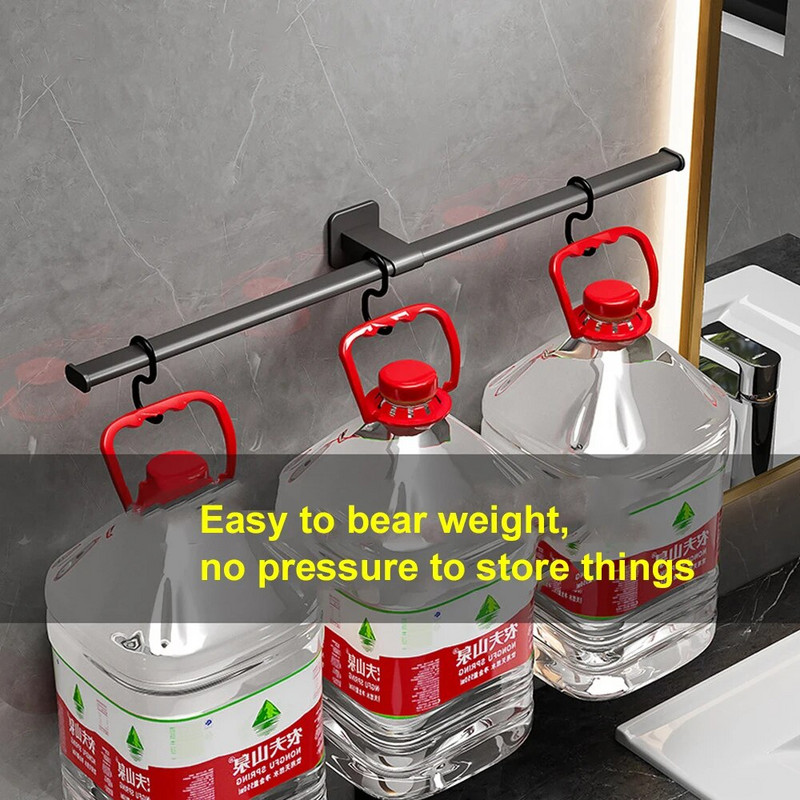 VILOYI isekleepuv vannitoarätikuriide, alumiiniumist must ühekordne köögirätikuriiul veekindel seinale kinnitatav hoiulatt