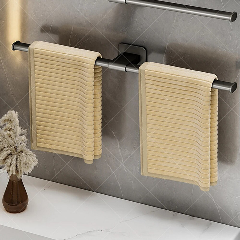 VILOYI isekleepuv vannitoarätikuriide, alumiiniumist must ühekordne köögirätikuriiul veekindel seinale kinnitatav hoiulatt