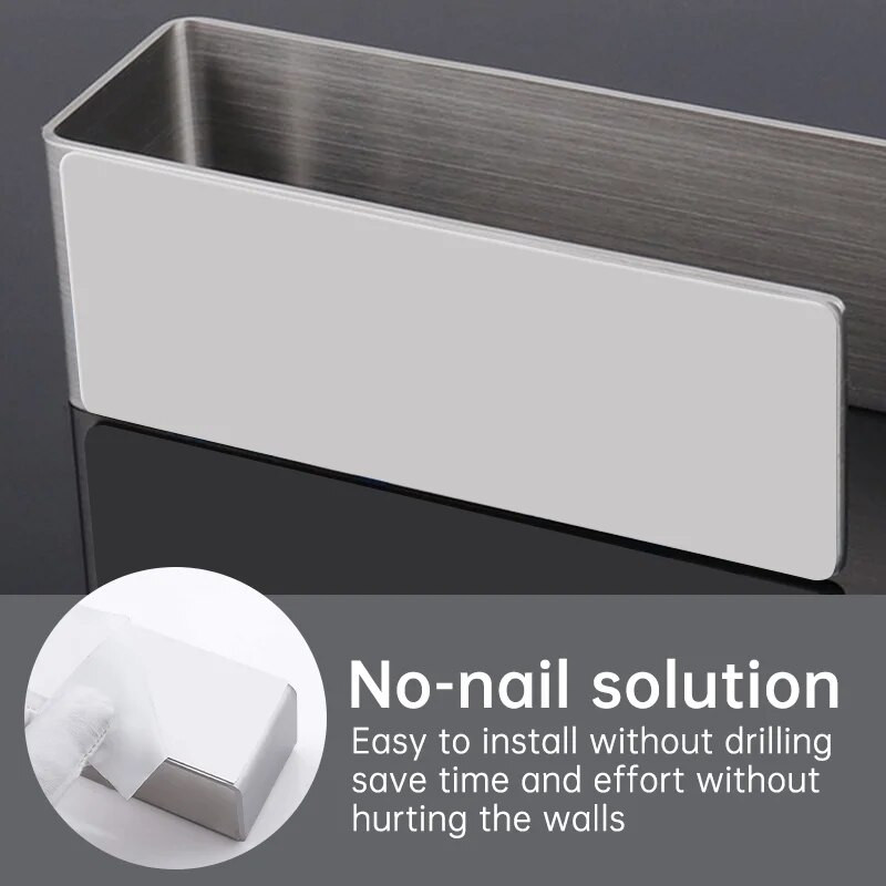 Δαχτυλίδι για πετσέτες χεριών Αυτοκόλλητη θήκη για πετσέτες μπάνιου κουζίνας Μπάρα θήκης για πετσέτες χειρός Μπάρα στον τοίχο χωρίς σχάρα για πετσέτες τρυπήματος