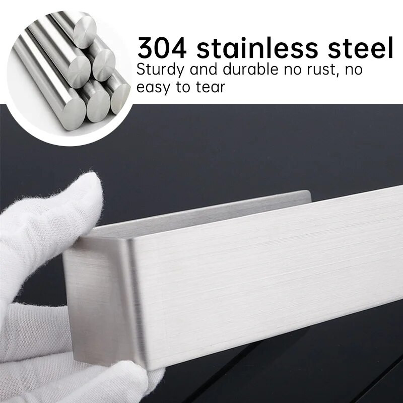Δαχτυλίδι για πετσέτες χεριών Αυτοκόλλητη θήκη για πετσέτες μπάνιου κουζίνας Μπάρα θήκης για πετσέτες χειρός Μπάρα στον τοίχο χωρίς σχάρα για πετσέτες τρυπήματος