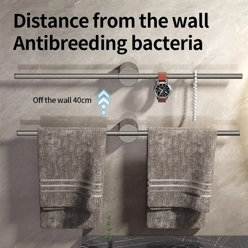 Juodas rankšluosčių laikiklis nerūdijančio plieno vonios rankšluosčių laikiklis vandeniui atsparus rankšluosčių laikiklis SS aukso lentynos lentynos priedai 811783