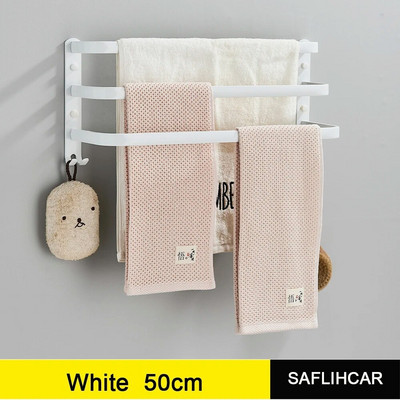 Λευκή κρεμάστρα πετσετών Χώρος μπάνιου Αλουμινένια κρεμάστρα πετσετών επιτοίχιας μόδας Λευκή μπάρα για πετσέτες Ράγες για πετσέτες χωρίς τρυπάνι