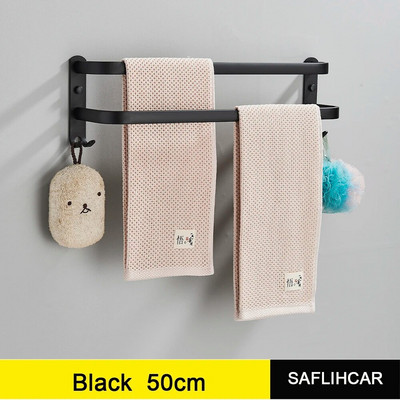 Λευκή κρεμάστρα πετσετών Χώρος μπάνιου Αλουμινένια κρεμάστρα πετσετών επιτοίχιας μόδας Λευκή μπάρα για πετσέτες Ράγες για πετσέτες χωρίς τρυπάνι