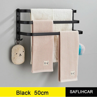 Λευκή κρεμάστρα πετσετών Χώρος μπάνιου Αλουμινένια κρεμάστρα πετσετών επιτοίχιας μόδας Λευκή μπάρα για πετσέτες Ράγες για πετσέτες χωρίς τρυπάνι