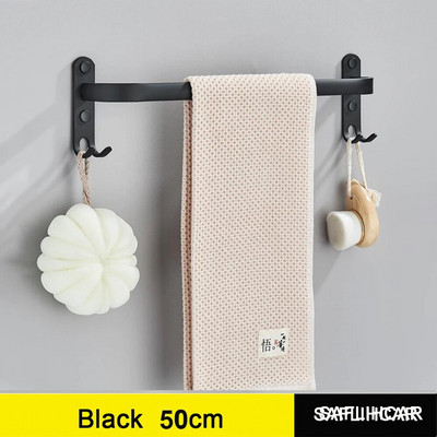 Λευκή κρεμάστρα πετσετών Χώρος μπάνιου Αλουμινένια κρεμάστρα πετσετών επιτοίχιας μόδας Λευκή μπάρα για πετσέτες Ράγες για πετσέτες χωρίς τρυπάνι