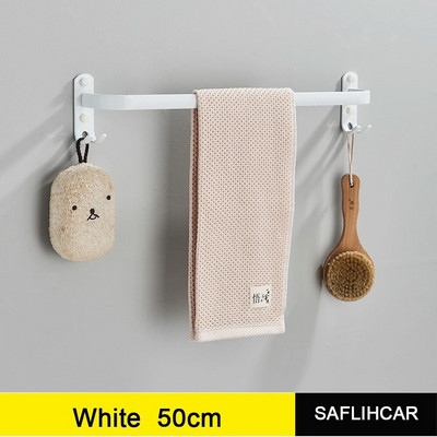Λευκή κρεμάστρα πετσετών Χώρος μπάνιου Αλουμινένια κρεμάστρα πετσετών επιτοίχιας μόδας Λευκή μπάρα για πετσέτες Ράγες για πετσέτες χωρίς τρυπάνι