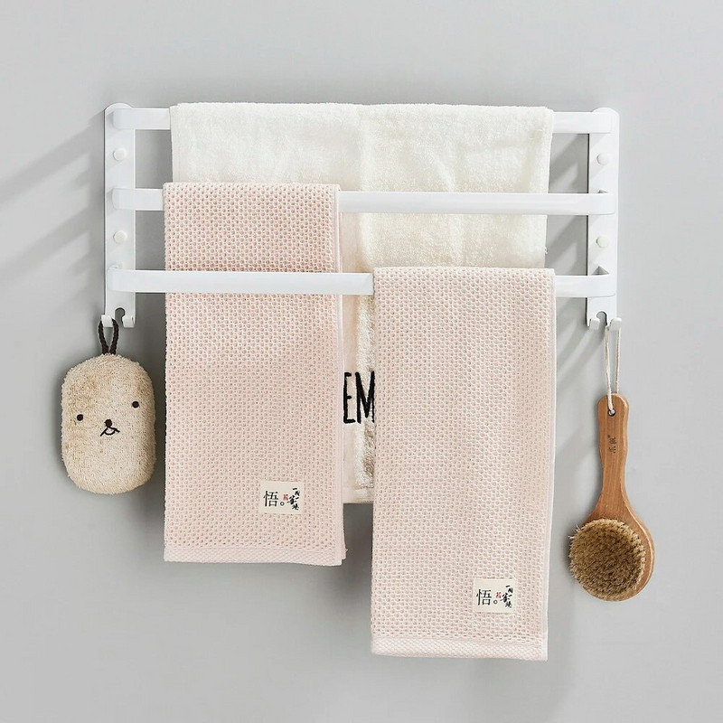 Λευκή κρεμάστρα πετσετών Χώρος μπάνιου Αλουμινένια κρεμάστρα πετσετών επιτοίχιας μόδας Λευκή μπάρα για πετσέτες Ράγες για πετσέτες χωρίς τρυπάνι