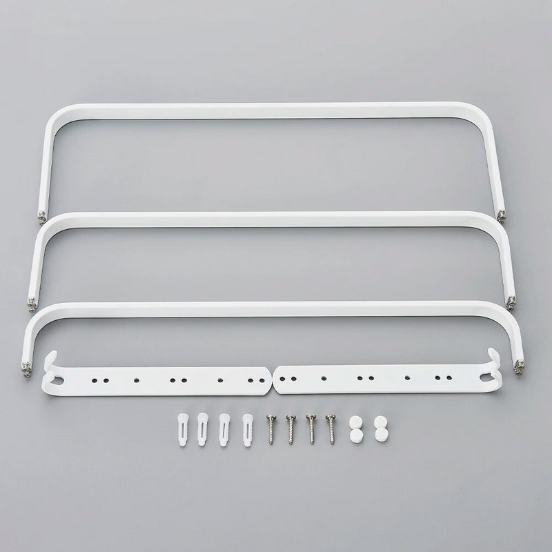 Λευκή κρεμάστρα πετσετών Χώρος μπάνιου Αλουμινένια κρεμάστρα πετσετών επιτοίχιας μόδας Λευκή μπάρα για πετσέτες Ράγες για πετσέτες χωρίς τρυπάνι