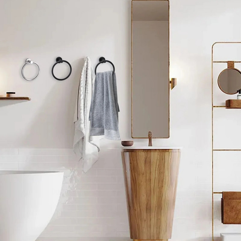 1 τμχ Δαχτυλίδι για πετσέτες μπάνιου από ανοξείδωτο ατσάλι Αυτοκόλλητες πετσέτες Βάση επιτοίχιας πετσέτες χειρός για μπάνιο κουζίνας