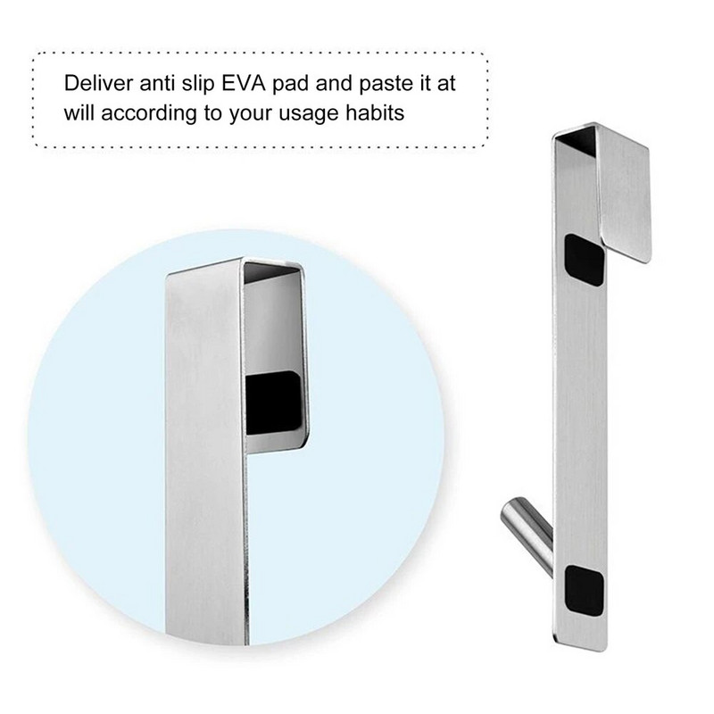 Κρεμάστρα για πετσέτες από ανοξείδωτο ατσάλι Γάντζος πίσω γυάλινης πόρτας για μπάνιο Μεταλλικός γάντζος ρούχων κρεβατοκάμαρας Δωρεάν διάτρηση Κρεμάστρα πολλαπλών χρήσεων