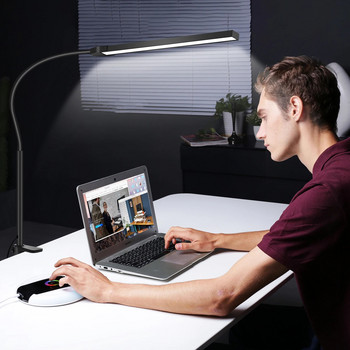 NEWACALOX Desk Clamp Screen Bar Висяща лампа 360 ° Въртяща се сгъваема гъвкава опора за рамо 108 бр. LED SMD Настолна лампа за защита на очите