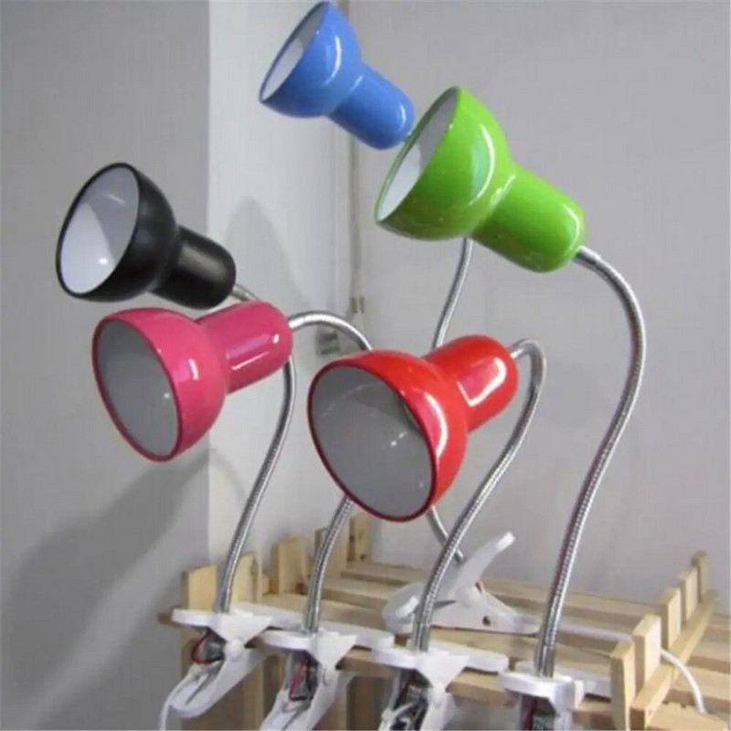 Επιτραπέζιο φωτιστικό με βάση σφιγκτήρα και ρυθμιζόμενο λαιμό χήνας, βυσματωτή λάμπα EU US για λάμπα ανάγνωσης κοιτώνα για κρεβάτι/ντουλάπι, ροζ