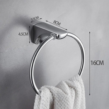 Morden Design Ματ Μαύρο Φινίρισμα από ανοξείδωτο ατσάλι Θήκη για πετσέτες μπάνιου Επιτοίχια στρογγυλά δαχτυλίδια για πετσέτες Βάση για πετσέτες