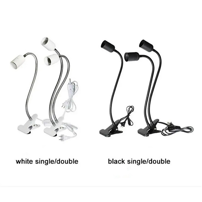 Μαύρο άσπρο βύσμα κλιπ στο φως, βιδωτό κλιπ λάμπας στο γραφείο φωτιστικό για γραφείο, κεφαλάρι κρεβατιού με διακόπτη on/off, λάμπα σφιγκτήρα για ανάγνωση