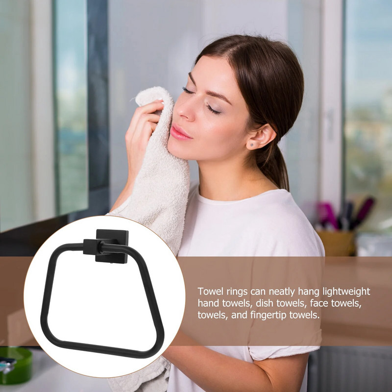 Prsten za ručnike od nehrđajućeg čelika Kupaonica Kuhinjska vješalica (304 svijetli kvadrat) 1 kom Zidna