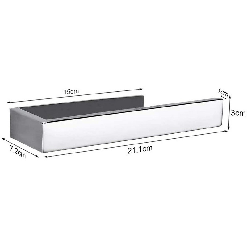 1 τεμ. 304 Ανοξείδωτη θήκη για πετσέτες από χρώμιο χωρίς τρύπημα Αυτοκόλλητη βάση στήριξης για πετσέτες Αξεσουάρ μπάνιου