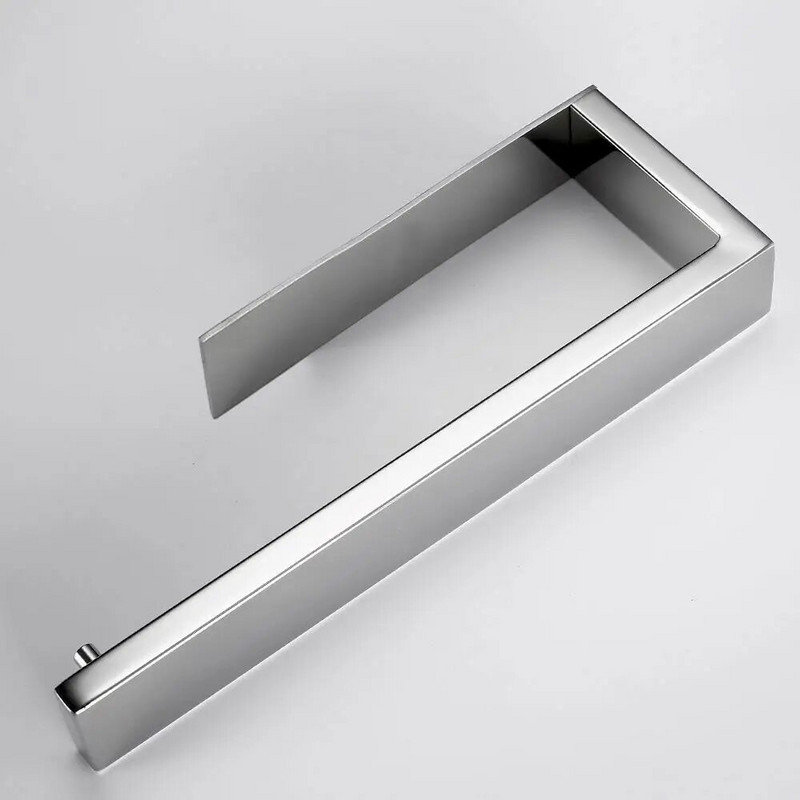 1 τεμ. 304 Ανοξείδωτη θήκη για πετσέτες από χρώμιο χωρίς τρύπημα Αυτοκόλλητη βάση στήριξης για πετσέτες Αξεσουάρ μπάνιου