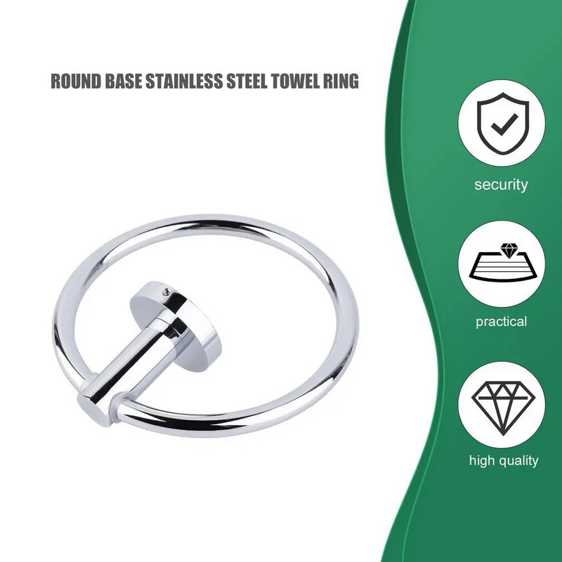 Στρογγυλό δαχτυλίδι για πετσέτες Επιτοίχιο δαχτυλίδι για πετσέτες Βολική βάση ρούχων Κρεμάστρα κρεμαστή θήκη αποθήκευσης μπάνιου Αξεσουάρ υλικού