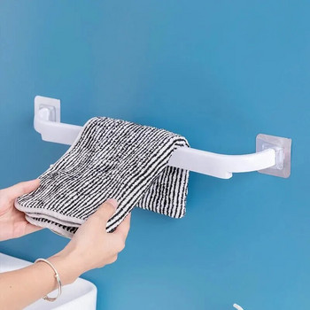 Поставка за кърпи, монтирана на стена с 2 пръта Без пробиване Разширение за баня Тоалетна Поставка за чехли с един прът Персонализируем дизайн