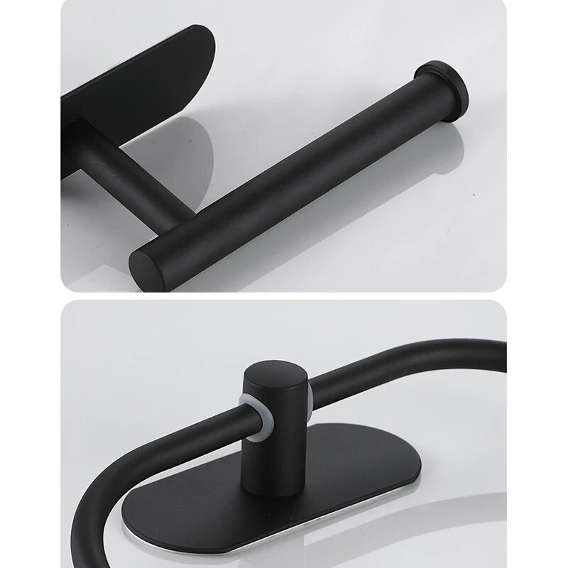 Σετ εξοπλισμού μπάνιου από ανοξείδωτο ατσάλι Βουρτσισμένο ρόμπα γάντζος πετσέτα ράγα μπαρ Ράφι χαρτί υγείας Θήκη για χαρτί υγείας Αξεσουάρ μπάνιου