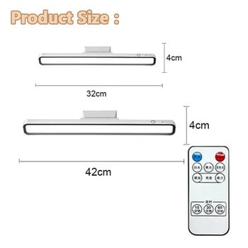 LED настолна лампа за четене USB акумулаторна светлина Безстепенно затъмняване Настолна лампа Дистанционно управление Нощна лампа за гардероб за спалня