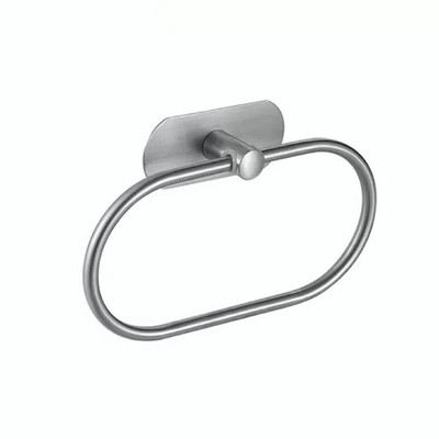 Δαχτυλίδι για πετσέτες από ανοξείδωτο ατσάλι Βάση ράγας για πετσέτες δαχτυλιδιών χειρός Βάση ράγας Τοποθετημένη στον τοίχο Μπάνιο Οβάλ Σχάρα για πετσέτες Γάντζοι τοίχου Κρεμάστρες Υλικό