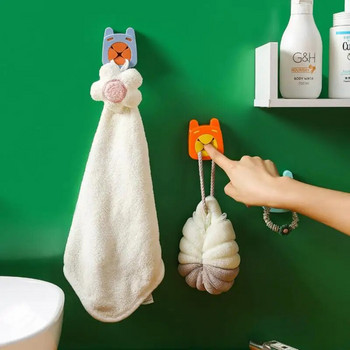 Κλιπ πετσέτας μπάνιου χωρίς διάτρηση Cartoon Viscose Towel Storage Clip Κουζίνα Επιτοίχια κρεμάστρα για πετσέτες Little Monster Βύσμα για πετσέτες