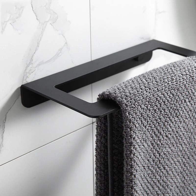 Δαχτυλίδι πετσετών για πετσέτα μπάνιου Λευκό/Μαύρο Φινίρισμα Χώρος Αλουμινίου Θήκη για Πετσέτες Μπάνιου Τετράγωνη θήκη για πετσέτες