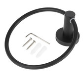 1 τμχ Μαύρο ματ δαχτυλίδι για πετσέτες Μοντέρνα θήκη για πετσέτες από ανοξείδωτο ατσάλι Κρεμάστρα για πετσέτες μπάνιου στρογγυλή κρεμάστρα 16cm/6,3 ιντσών Organizer σπιτιού