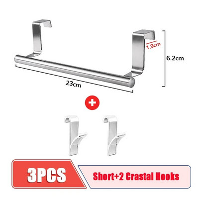 Stalci za ručnike 3 veličine Bez bušenja Vrata kuhinjskog ormarića Stalak za ručnike Šipka Držač za vješanje Polica za krpe Vješalica Kućni organizator s kukom