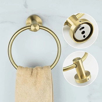 Δαχτυλίδι για πετσέτες μπάνιου από ανοξείδωτο ατσάλι Αυτοκόλλητες πετσέτες θήκη Πετσέτες χειρός επιτοίχιες για κουζίνα μπάνιου