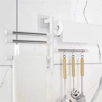 Περιστρεφόμενη κρεμάστρα για πετσέτες μπάνιου Φορητή επιτοίχια αντιδιαβρωτική κρεμάστρα αποθήκευσης Οικιακό αδιάβροχο εργαλείο θήκης για πετσέτες