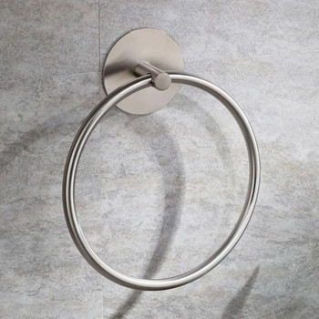 304 Δαχτυλίδι για πετσέτες από ανοξείδωτο ατσάλι, βουρτσισμένο μαύρο, στρογγυλό τοίχο, τουαλέτα, θήκη για πετσέτες μπάνιου, δαχτυλίδι κρεμάστρα ραφιού