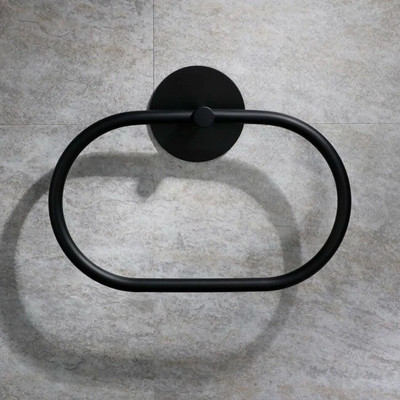 304 Nerūdijančio plieno rankšluosčių žiedo klijai, šlifuoti, juodi, apvalūs, montuojami ant sienos tualeto vonios kambario rankšluosčių laikiklio žiedo lentynos kabykla