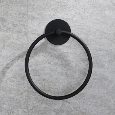 304 Nerūdijančio plieno rankšluosčių žiedo klijai, šlifuoti, juodi, apvalūs, montuojami ant sienos tualeto vonios kambario rankšluosčių laikiklio žiedo lentynos kabykla