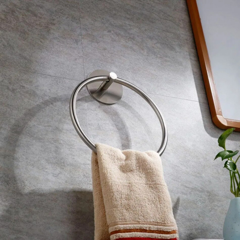 304 Nerūdijančio plieno rankšluosčių žiedo klijai, šlifuoti, juodi, apvalūs, montuojami ant sienos tualeto vonios kambario rankšluosčių laikiklio žiedo lentynos kabykla