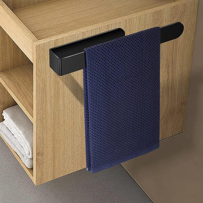 Rankšluosčių žiedas Lipnus vonios kambario virtuvės rankšluostis Rankšluosčių laikiklio strypas ant sienos Nerūdijančio plieno matinis juodas 2023 m.