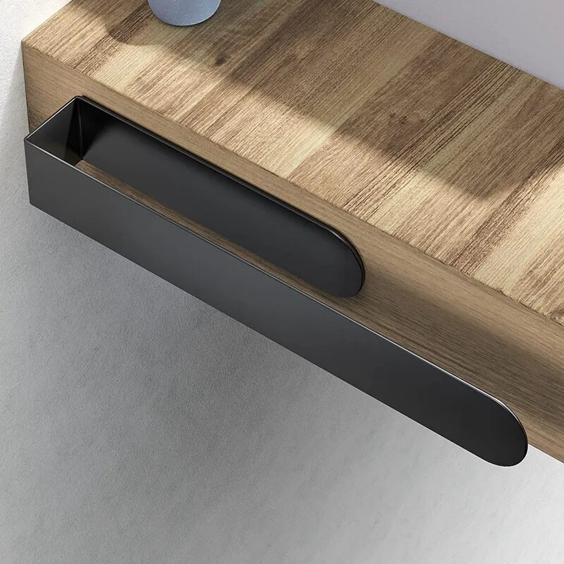 Rankšluosčių žiedas Lipnus vonios kambario virtuvės rankšluostis Rankšluosčių laikiklio strypas ant sienos Nerūdijančio plieno matinis juodas 2023 m.