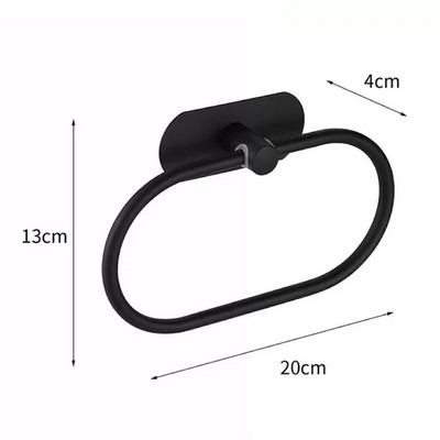 Vannitoa lihtne roostevabast terasest seinale kinnitatav käterätikuivati isekleepuv käterätikuhoidja riidepuu käterätikurõngas hoiustamisriiul must