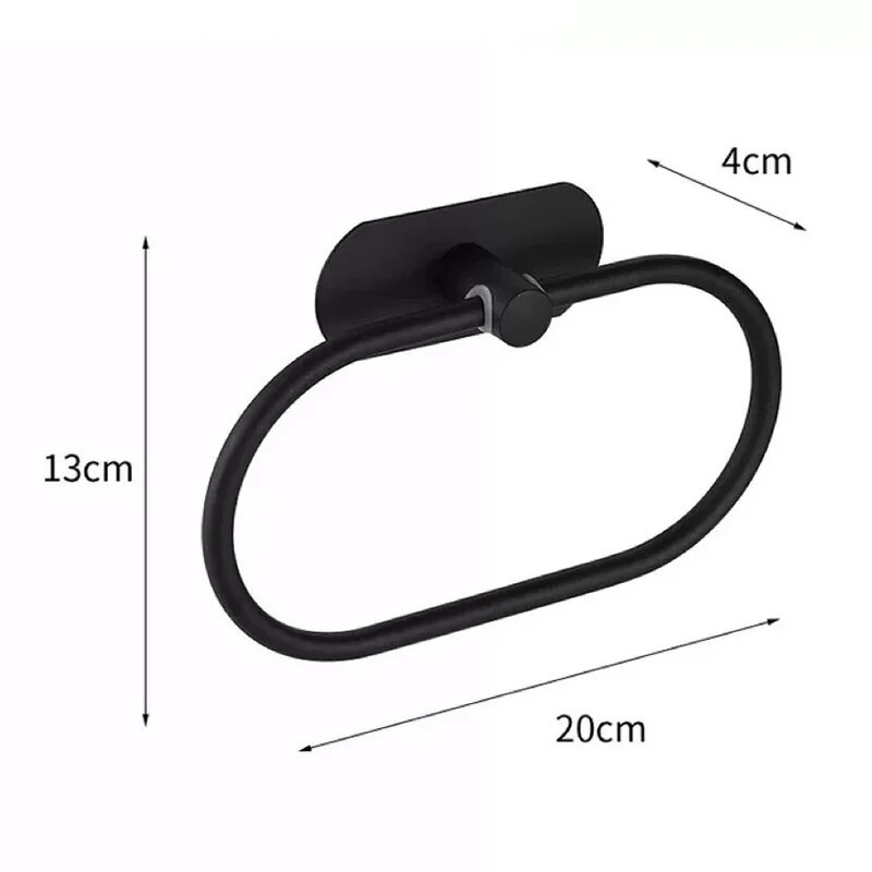 Vannitoa lihtne roostevabast terasest seinale kinnitatav käterätikuivati isekleepuv käterätikuhoidja riidepuu käterätikurõngas hoiustamisriiul must