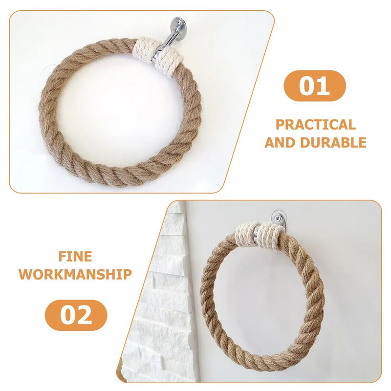 Σχάρα για πετσέτες οικιακής χρήσης, υφαντό σχέδιο, ράφι αποθήκευσης πετσετών Ρουστίκ, χειροποίητη διακόσμηση για πετσέτες