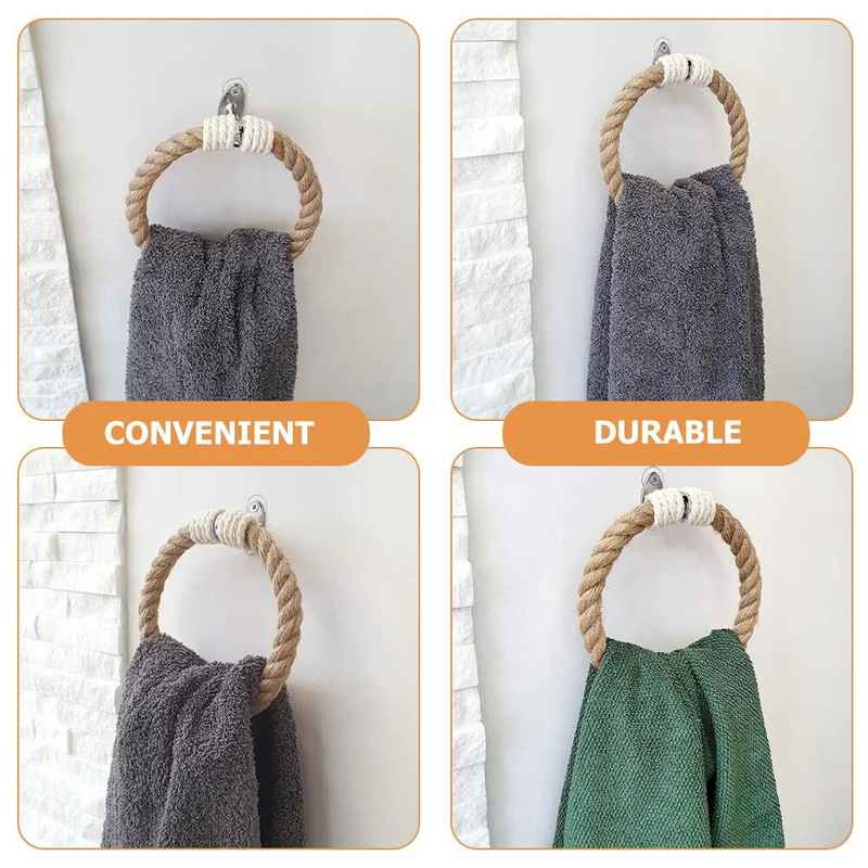 Σχάρα για πετσέτες οικιακής χρήσης, υφαντό σχέδιο, ράφι αποθήκευσης πετσετών Ρουστίκ, χειροποίητη διακόσμηση για πετσέτες