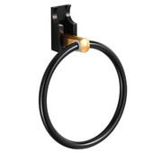 Erdvė Aliuminio sulankstomas dizainas Juodi rankšluosčių žiedai Rankšluosčių laikiklis Apvalus sieninis rankšluosčių kabykla Vonios kambario priedai Aparatūra