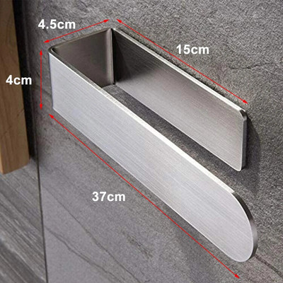 Κρεμάστρα για πετσέτες μπάνιου χωρίς διάτρηση Αυτοκόλλητη κρεμάστρα πετσετών κουζίνας Ανοξείδωτη βάση για πετσέτες Ράφια οργάνωση αξεσουάρ Νέο