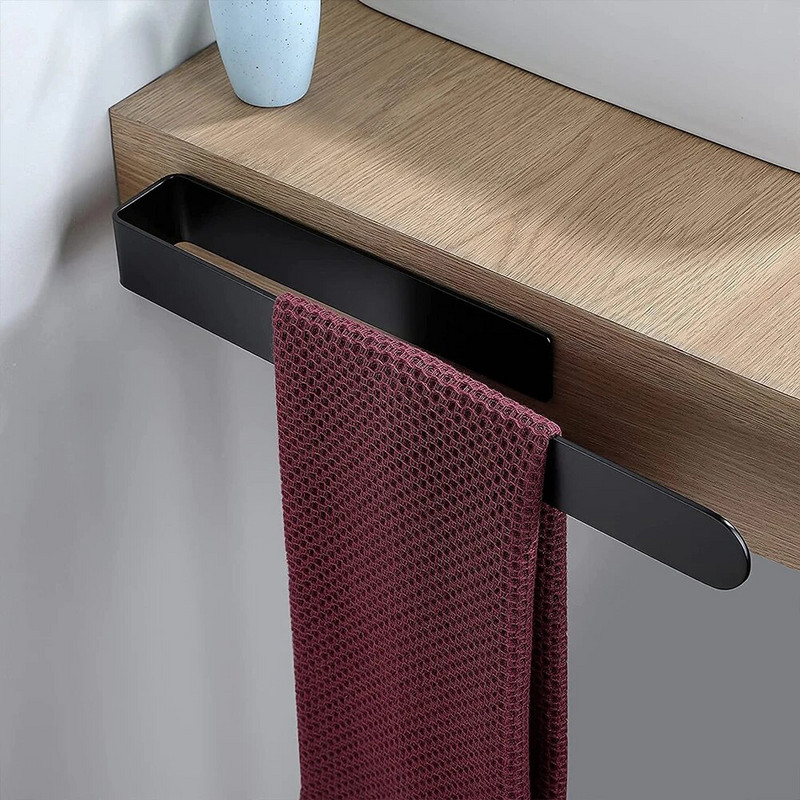 Κρεμάστρα για πετσέτες μπάνιου χωρίς διάτρηση Αυτοκόλλητη κρεμάστρα πετσετών κουζίνας Ανοξείδωτη βάση για πετσέτες Ράφια οργάνωση αξεσουάρ Νέο