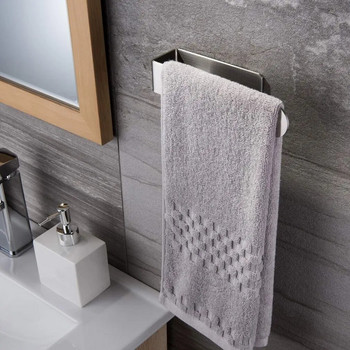 Закачалка за кърпи Обикновена тоалетна за баня Поставка за кърпи от неръждаема стомана 304 Без пробиви Закачане на кърпи с един прът за кърпи