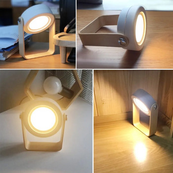 LED сгъваема настолна лампа Лампа за фенери USB акумулаторен сензорен сензор Димер Превключвател Настолна лампа за нощно четене Къмпинг на открито